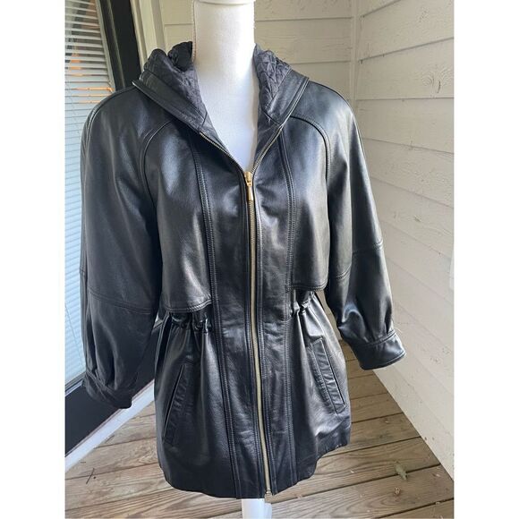 Women’s Genuine Leather Black Soft Jacket Coat Winlit New York Size P/P - Picture 14 of 14
